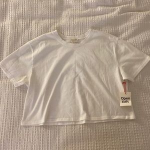 Open Edit White Crop Top Tee